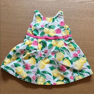 Janie and Jack Lemon Print Kids Dress 3-6 mo